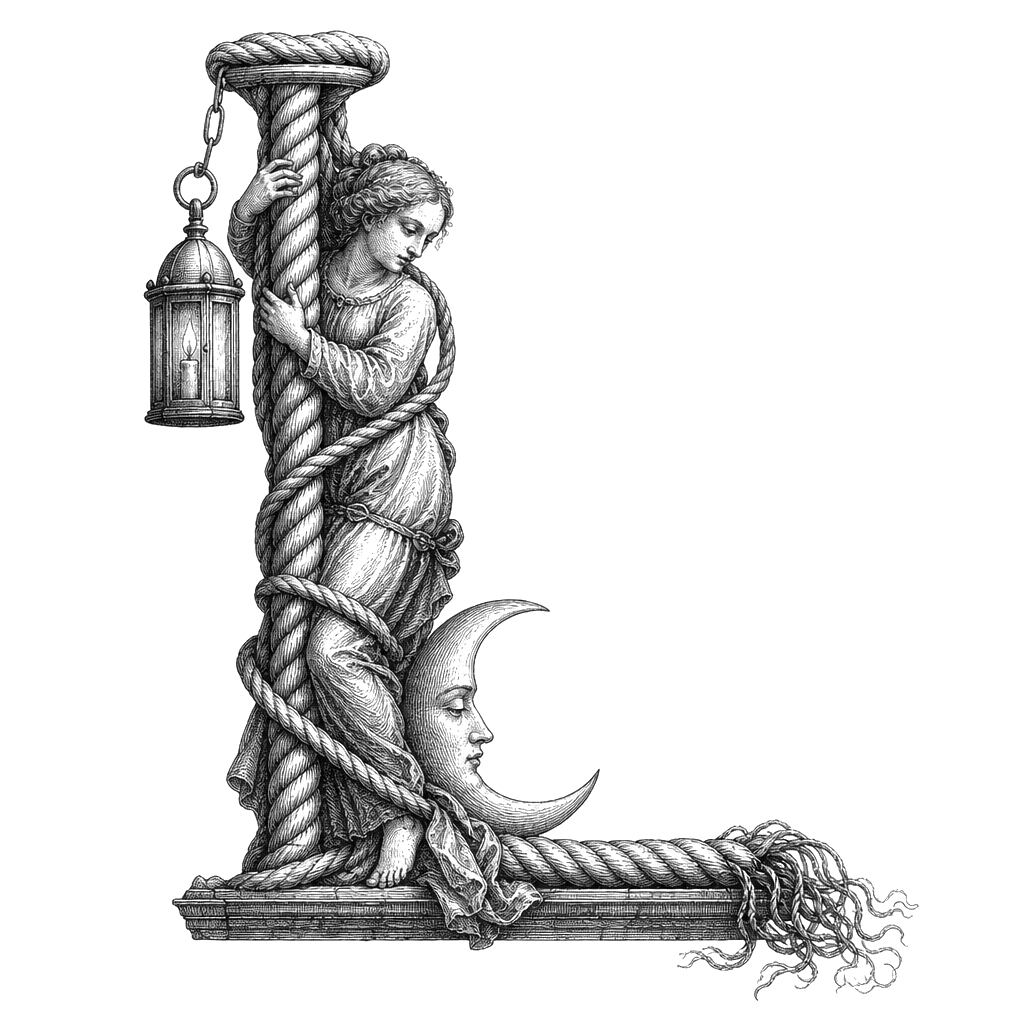 Louise — lettrine gravée de l'initiale L