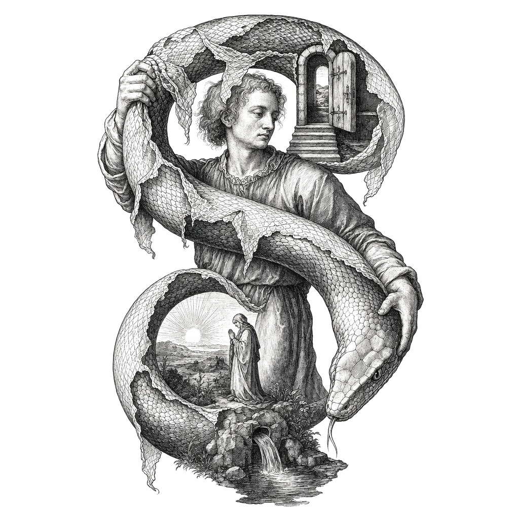 Sacha — lettrine gravée de l'initiale S