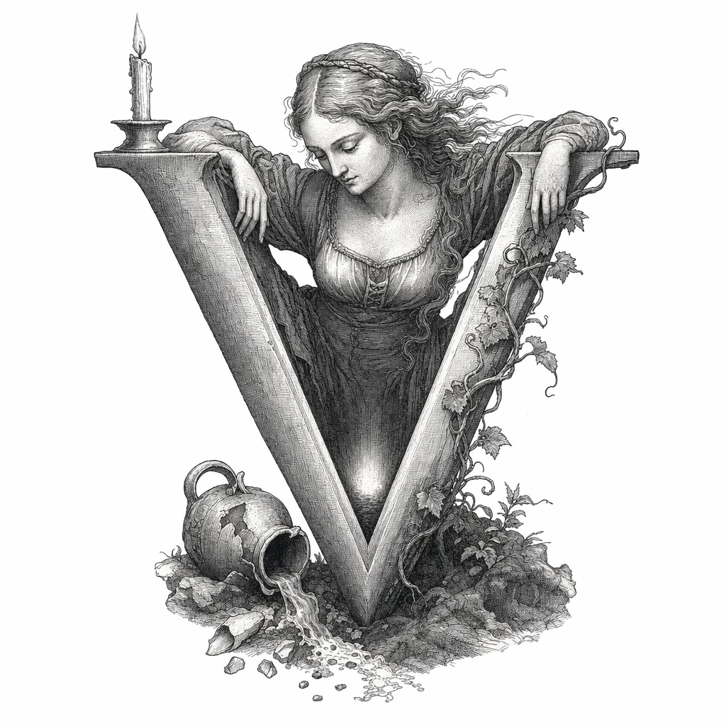 Victor — lettrine gravée de l'initiale V