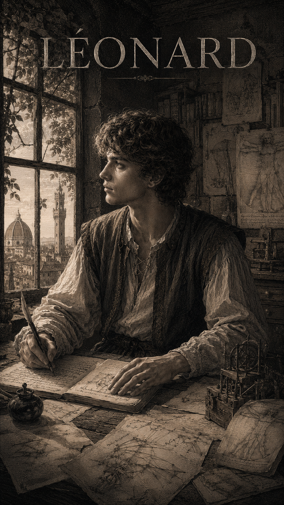 Léonard — portrait gravé