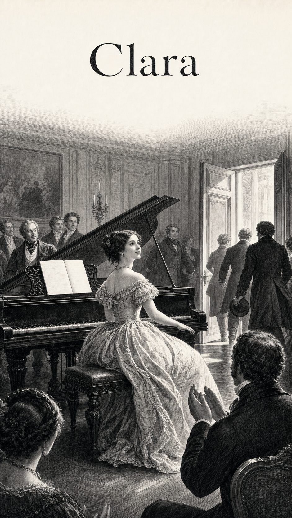 Illustration gravée du prénom Clara