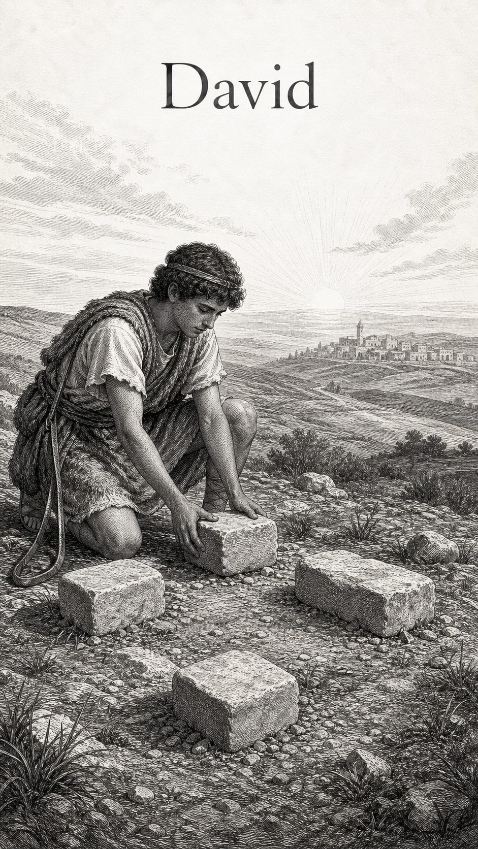 Illustration gravée du prénom David