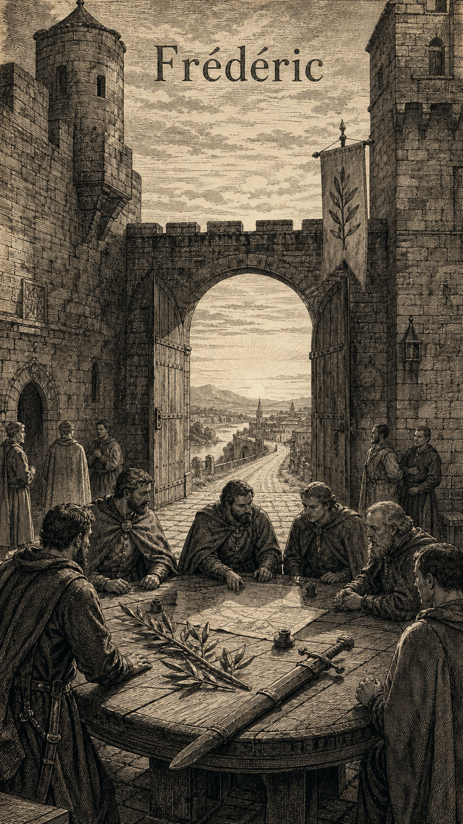 Illustration gravée du prénom Frédéric