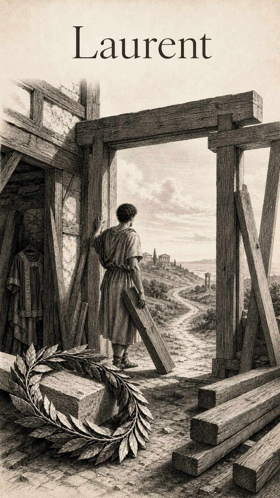 Illustration gravée du prénom Laurent