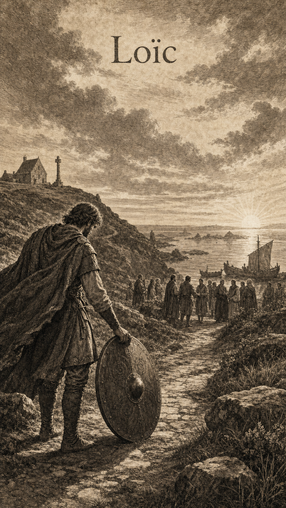 Illustration gravée du prénom Loïc
