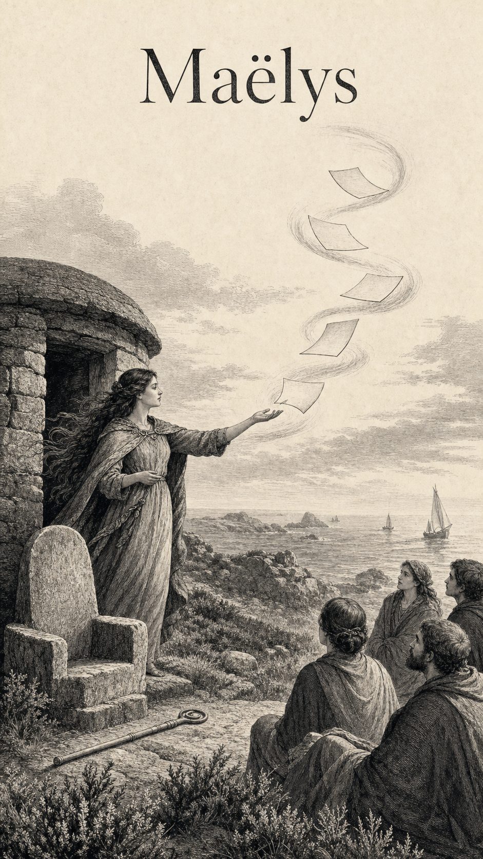 Illustration gravée du prénom Maëlys