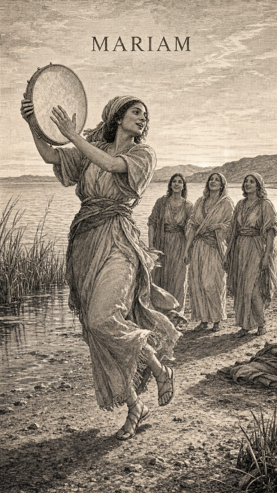 Illustration gravée du prénom Mariam