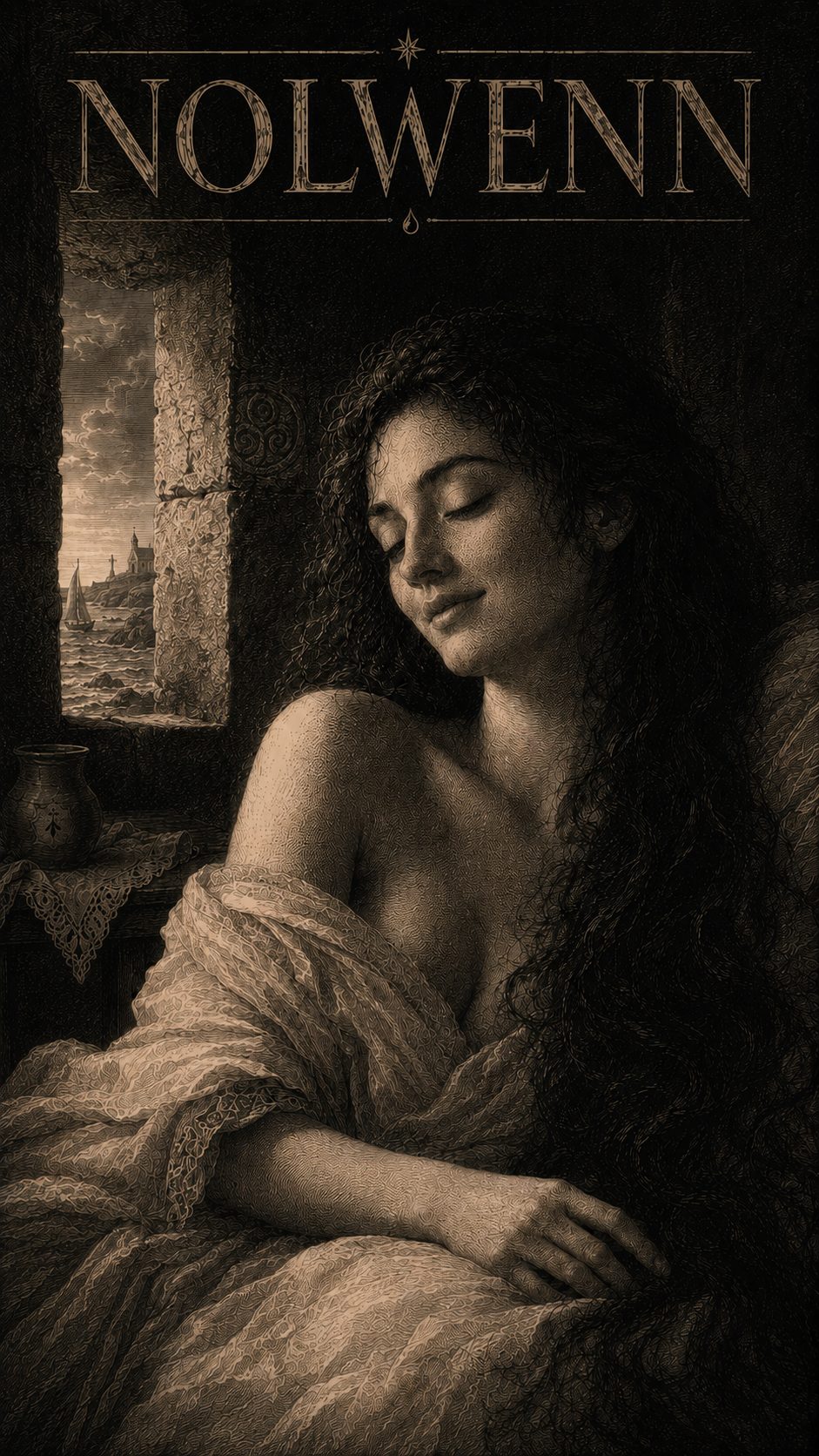 Illustration gravée du prénom Nolwenn