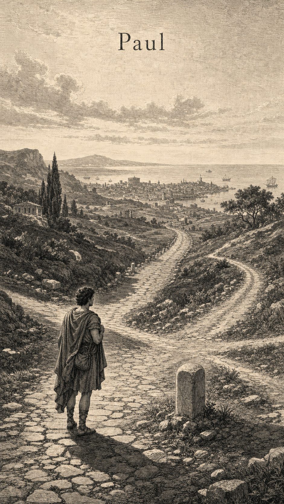 Illustration gravée du prénom Paul