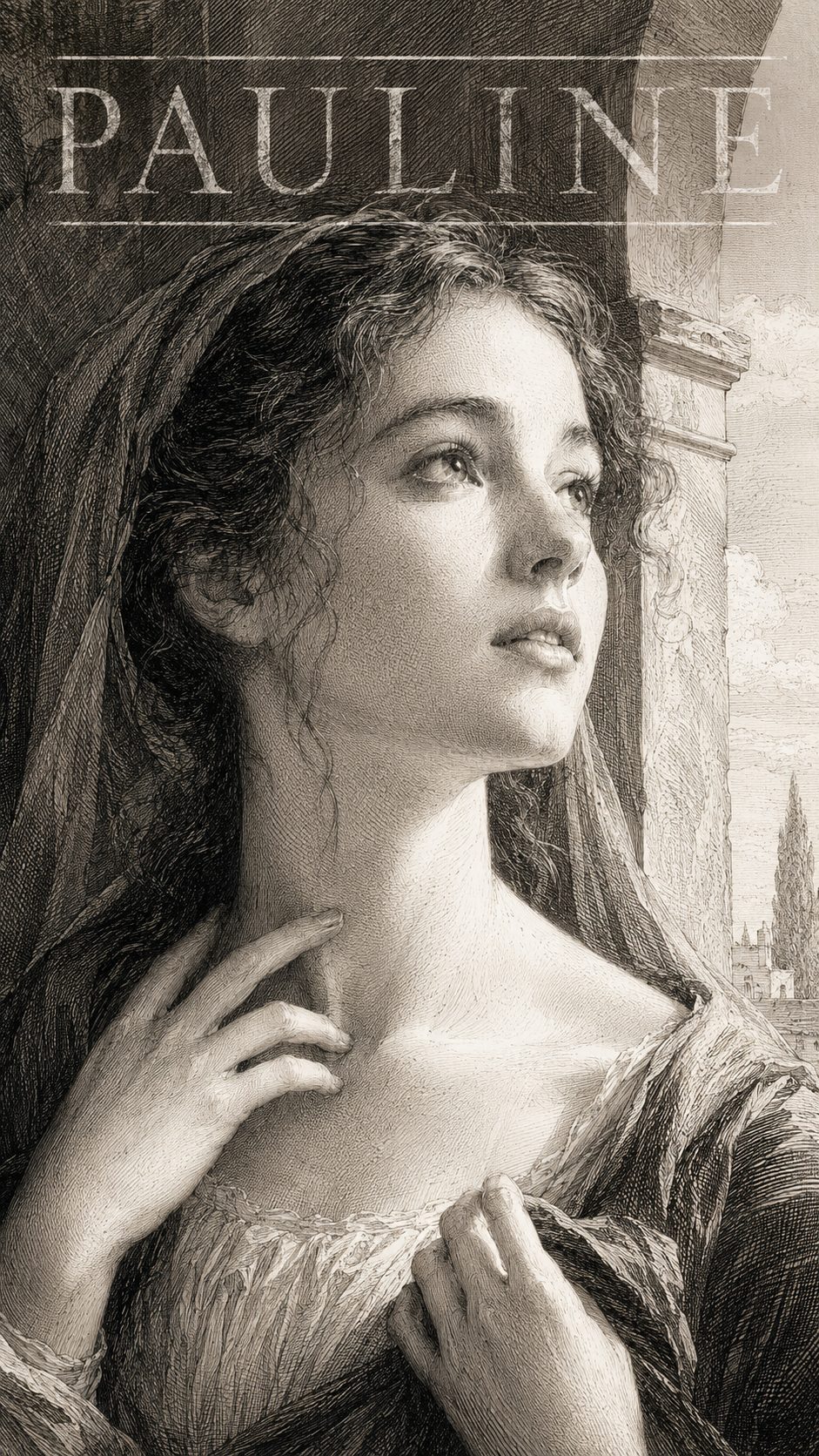 Illustration gravée du prénom Pauline