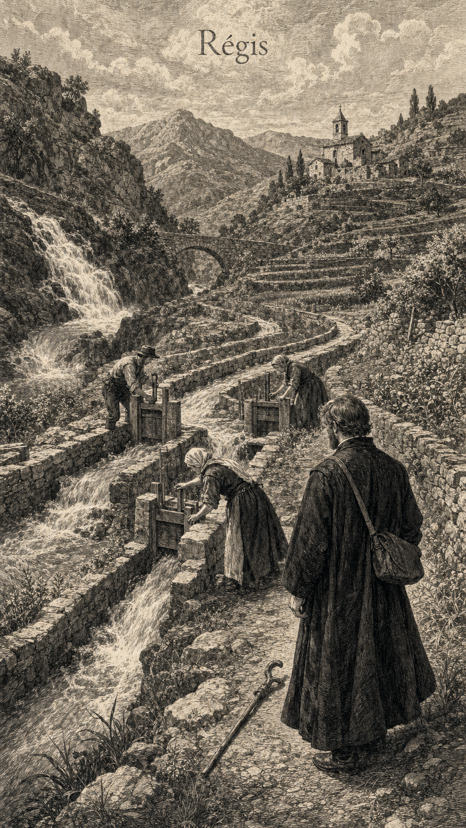 Illustration gravée du prénom Régis